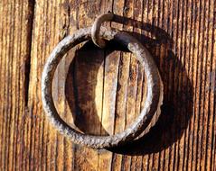 Metal Ring Fitting Wooden Door