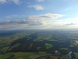 aerial view of scenic countryside at summer
