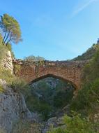 Stone old bridges of the forest
