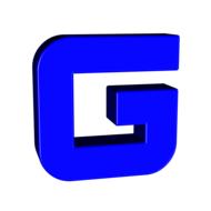 letter g in blue on a white background