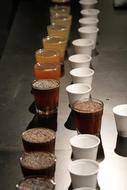 glasses with sugary drinks