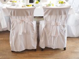 white table and Chairs ready for Wedding party