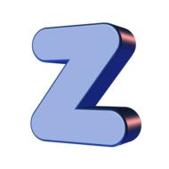 z, blue 3d alphabet letter drawing