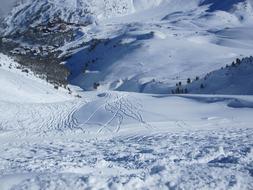 scenic Village In Alpine valley at winter, France