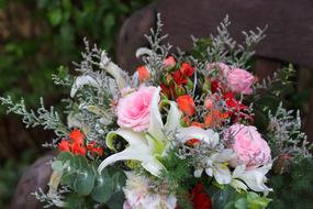 a bouquet of fake flowers