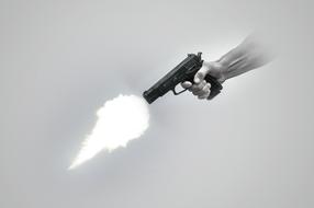 dangerous shot from a weapon in your hand