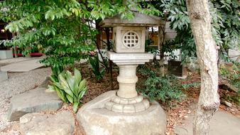 stone lantern in the street