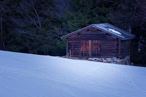 Hut Log Cabin Barn Hay