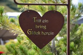 Shield Heart Text Rusty