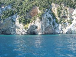 scenic white cliff at sea, Italy, Sardinia