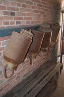 Milk Cans Farm Brick Wall