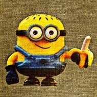 yellow mignon with a banana on the wall