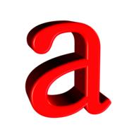 e letter a with a shadow on the inside