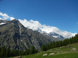 alps, white clouds, Switzerland