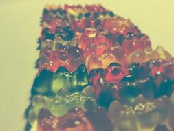 Rubber candies, colorful dessert close up
