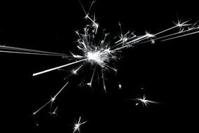 Exploding Sparkler, black and white