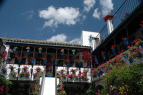 decorated balcony with flowers