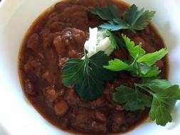 Delicious chilli with herbs