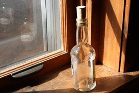 glass bottle on the table
