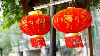 Chinese red lights in the street