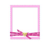 pink frame with a bow