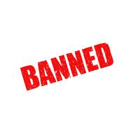 the ban inscription in red