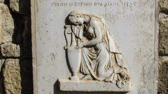 Headstone Sculpture Greek Sign