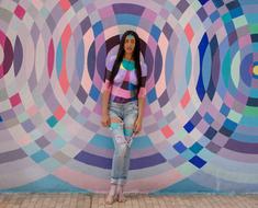 girl on a colored background
