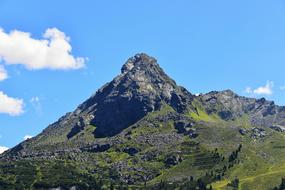 mountain peak in tyrol, blue sky