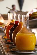 sweet juice in glass bottles
