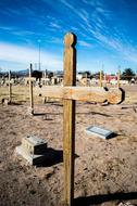 wooden crosses in the cemetery