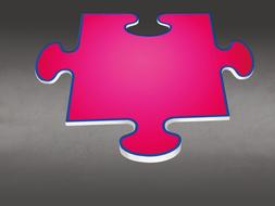 pink puzzle on a gray background
