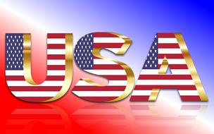 usa signature on a colored background