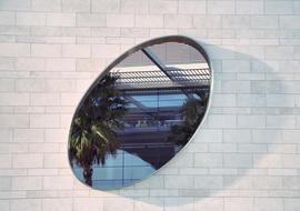 beautiful window overlooking the palm trees