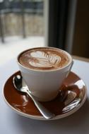 hot coffee with a pattern