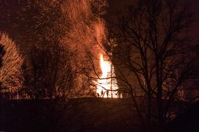 burning fire in the park