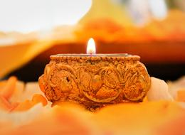 candle on the table