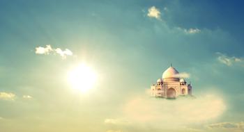 beautiful mosque on a cloud