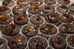 chocolate cupcakes with a pattern