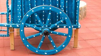 blue cart wheel