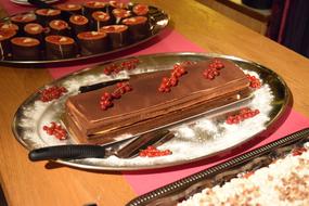 Chocolate cake with berries sweet