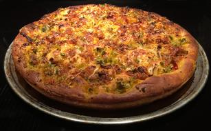 crispy pizza with cheese