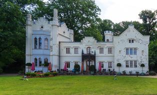 white cafe building