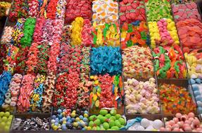 colored sugar candies in the store