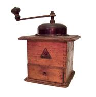 wooden old coffee grinder