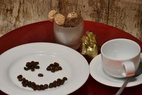 coffee beans in a plate