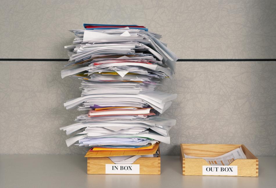 folded paper in boxes