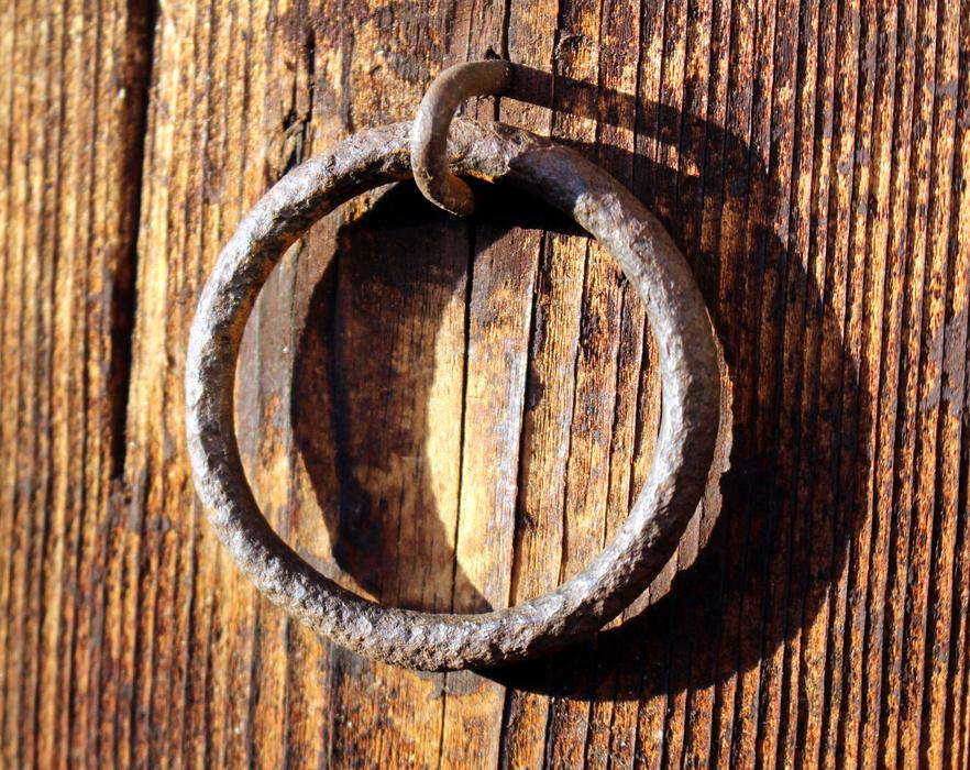 Metal Ring Fitting Wooden Door