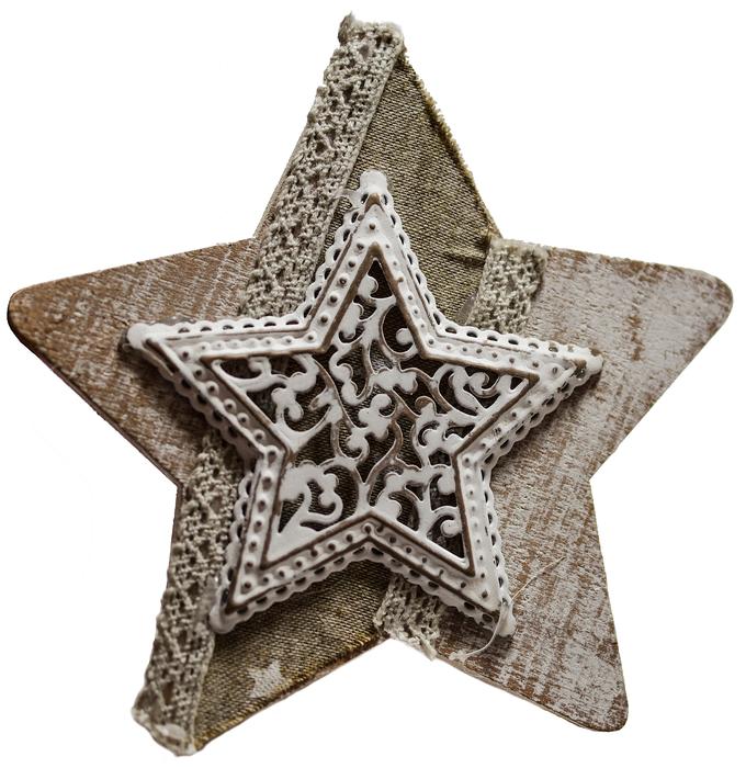 five pointed Star, Decoupage, Vintage decoration