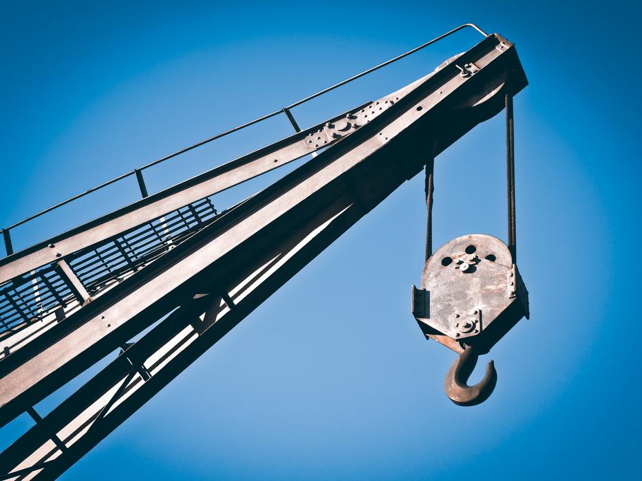 construction hook on a crane